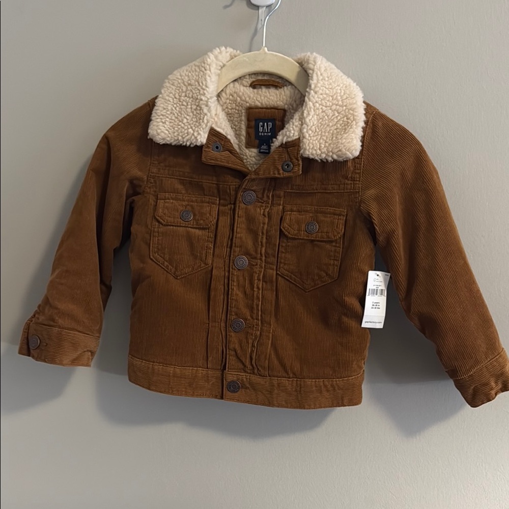GAP Brown Jean Jacket with Sherpa Lining
